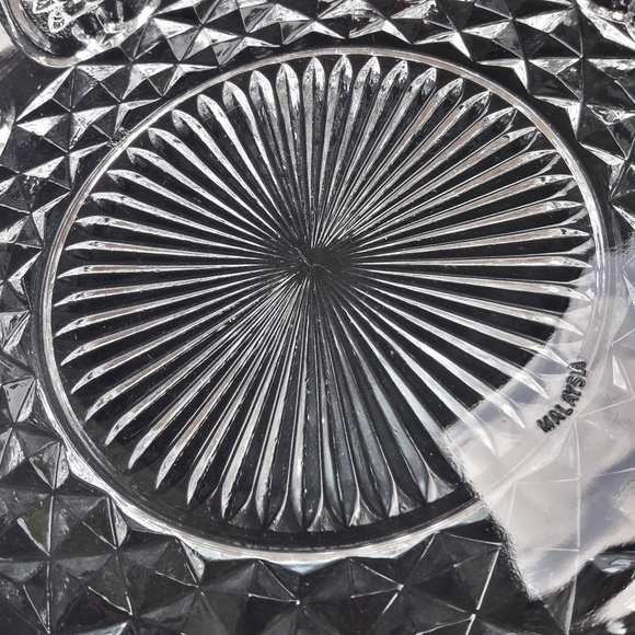 Vintage Serving Tray Clear Glass Crystal Round 12 - Picture 5 of 14